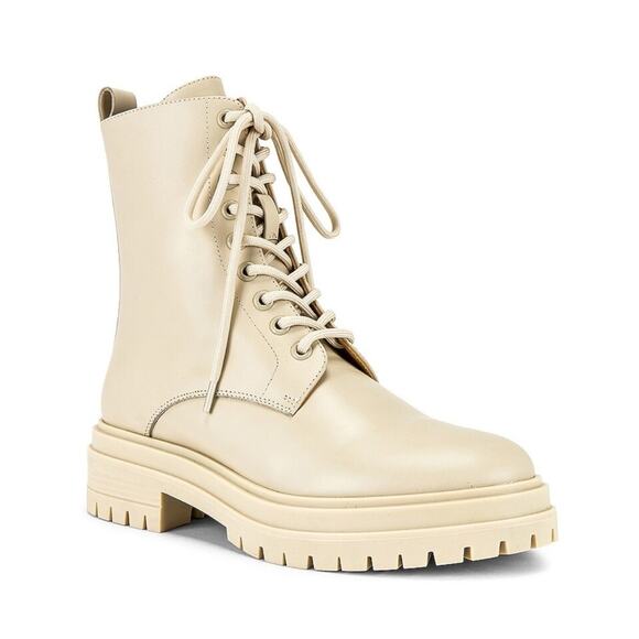 NWT Tony Bianco Lug Sole Lace Up Boots Cream - Picture 2 of 12